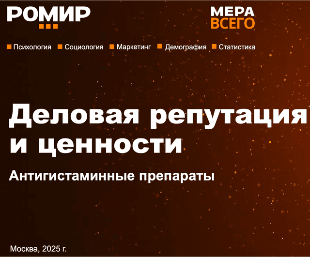Деловая репутация и ценности. Антигистаминные препараты