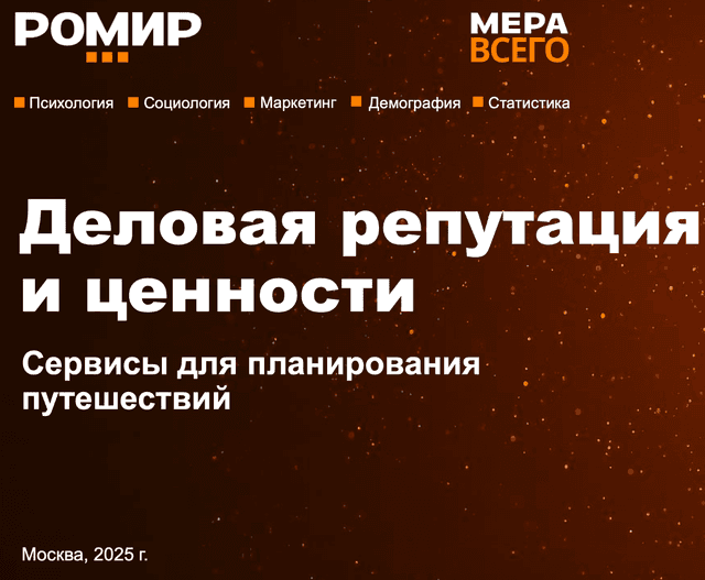 Деловая репутация и ценности. Сервисы для планирования путешествий